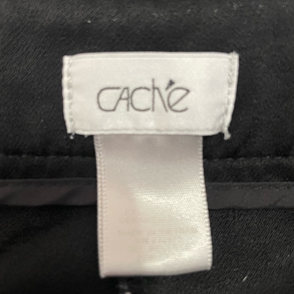 Cache black low rise dress work pants trousers size 0 petite waist 27 x 27 EUC - Picture 4 of 8